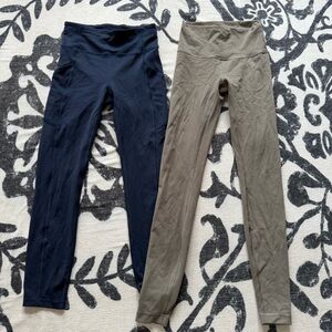 lululemon athletica Wunder Train Leggings bundle in Navy and Olive Green